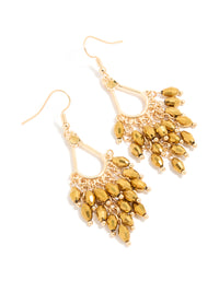 Gold Irregular Beaded Drop Earrings - link has visual effect only