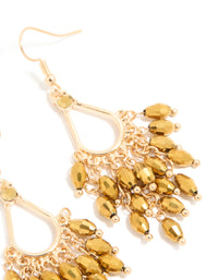Gold Irregular Beaded Drop Earrings - link has visual effect only
