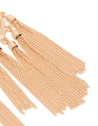 Gold Leaf Diamante Tassel Drop Earrings - link has visual effect only