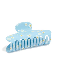 Kids Blue Daisy Printed Arch Claw Clip - link has visual effect only