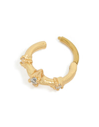 Gold Plated Surgical Steel Cubic Zirconia Multi Star Clicker Ring - link has visual effect only