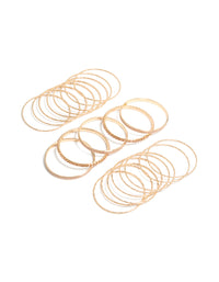 Featuring gold pink diamante bangles in a stackable 21-pack, front view - link has visual effect only