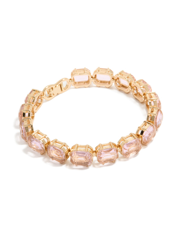 Gold Light Pink Diamantes Bracelet