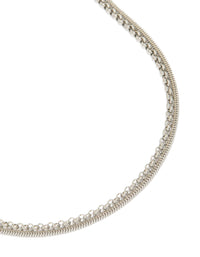 Mens Waterproof Stainless Steel Mini Snake Chain Necklaces 2-Pack - link has visual effect only
