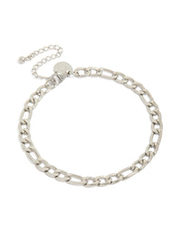 Mens Waterproof Stainless Steel Figaro Chain Bracelet - link has visual effect only
