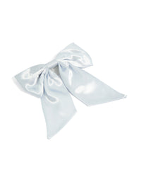 Blue Satin Fabric Short Bow Comb - link has visual effect only
