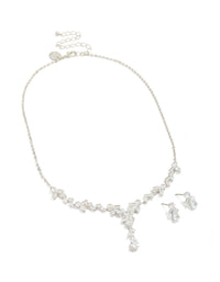 Silver Cubic Zirconia Vine Necklace & Earrings Set - link has visual effect only