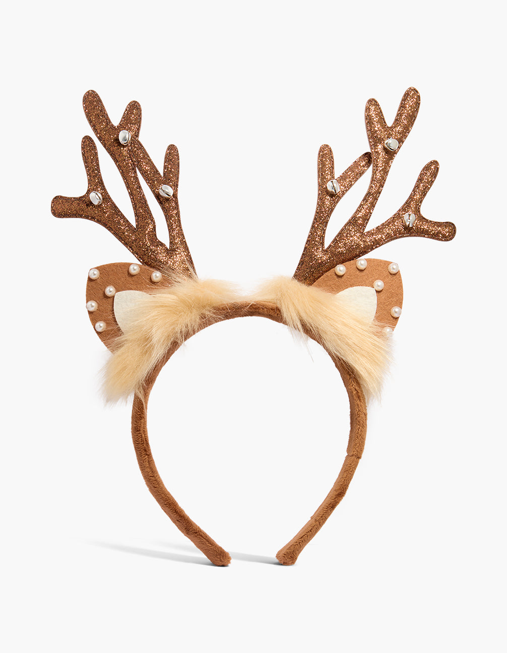 Brown Fabric Reindeer Ear Headband