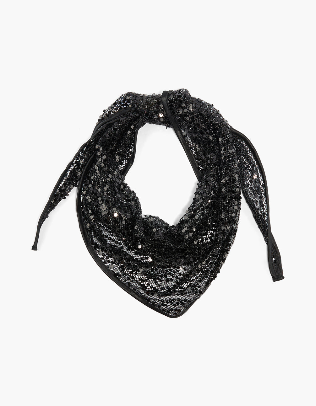 Black Sequin Triangular Scarf