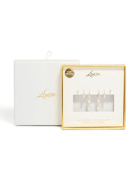 Featuring stainless steel cubic zirconia mixed drop hoop earrings in a 3-pack with crystal waterproof design and stud closure on close up view - link has visual effect only