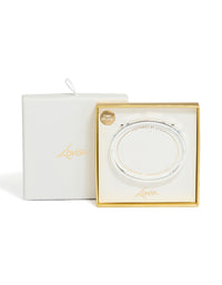 Waterproof Stainless Steel Cubic Zirconia Flower Inlay Bangle - link has visual effect only