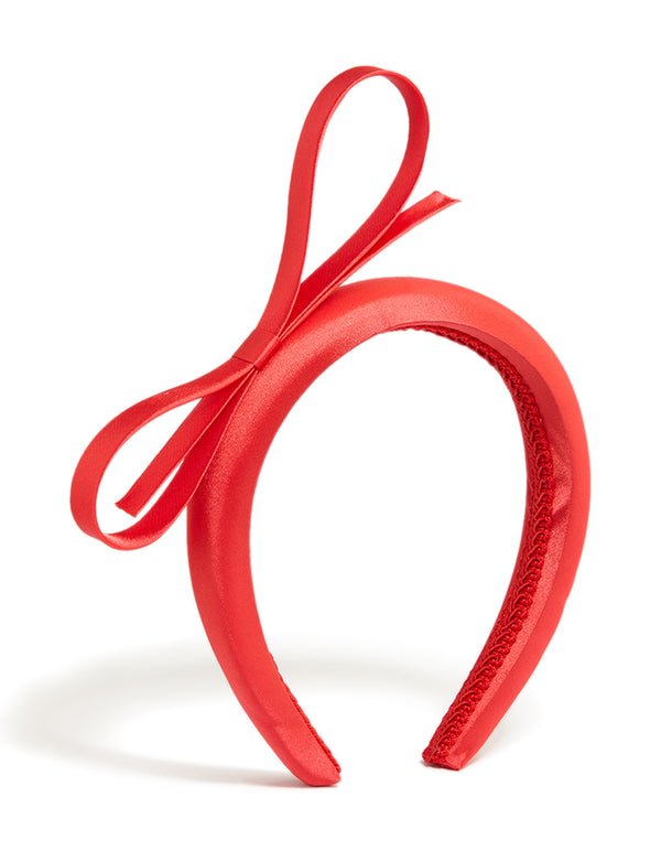 Red Satin Bow Headband