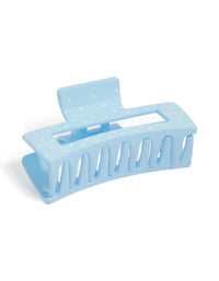 Light Blue White Spotted Rectangle Large Claw Clip - link has visual effect only