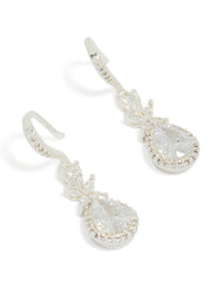 Silver Plated Cubic Zirconia Vine Fish Hook Drop Earrings - link has visual effect only