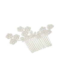 Silver Cubic Zirconia Flower Vine Cluster Comb - link has visual effect only