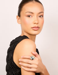Silver Plated Organic Fan Ring - link has visual effect only