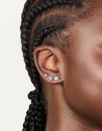 Waterproof Gold Plated Stainless Steel Cubic Zirconia Mixed Stud Earrings 3-Pack - link has visual effect only