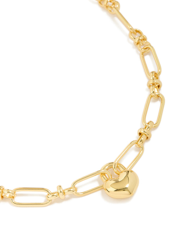 Waterproof Gold Plated Stainless Steel Bubble Heart Chunky Necklace