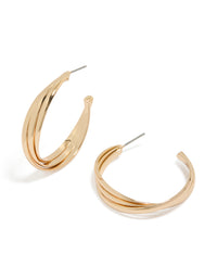 Gold Twisted Hoop Earrings - link has visual effect only