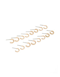 Gold Plain Open Hoop Earrings 8-Pack - link has visual effect only