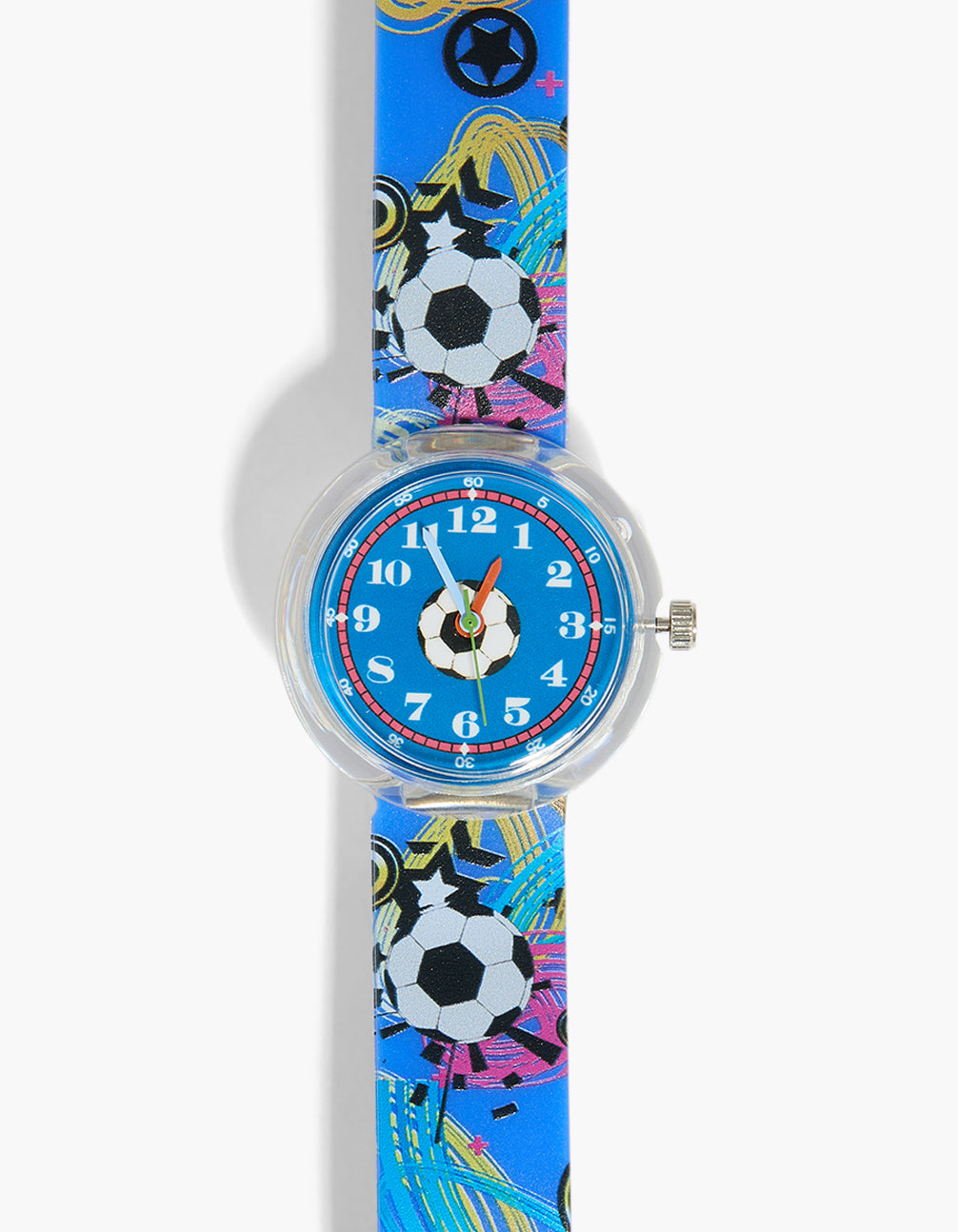 Kids Silver PVC Soccer Ball Watch