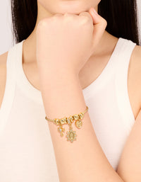 Gold Plated Cubic Zirconia Heart & Cross Toggle Bracelet - link has visual effect only