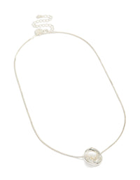 Silver Plated Small Double Organic Charm Necklace - link has visual effect only