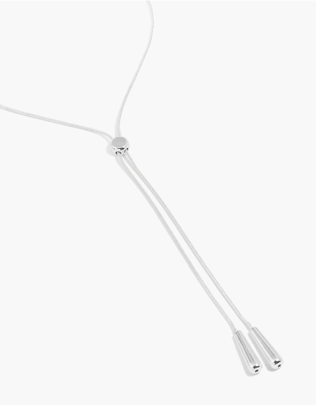 Silver Plated Adjustable Toggle Teardrop Y-Necklace