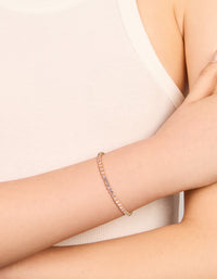 Gold Plated Cubic Zirconia Pink Tennis Bracelet - link has visual effect only