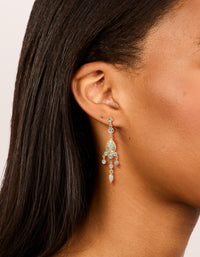 Gold Plated Cubic Zirconia Yellow Drop Earrings - link has visual effect only