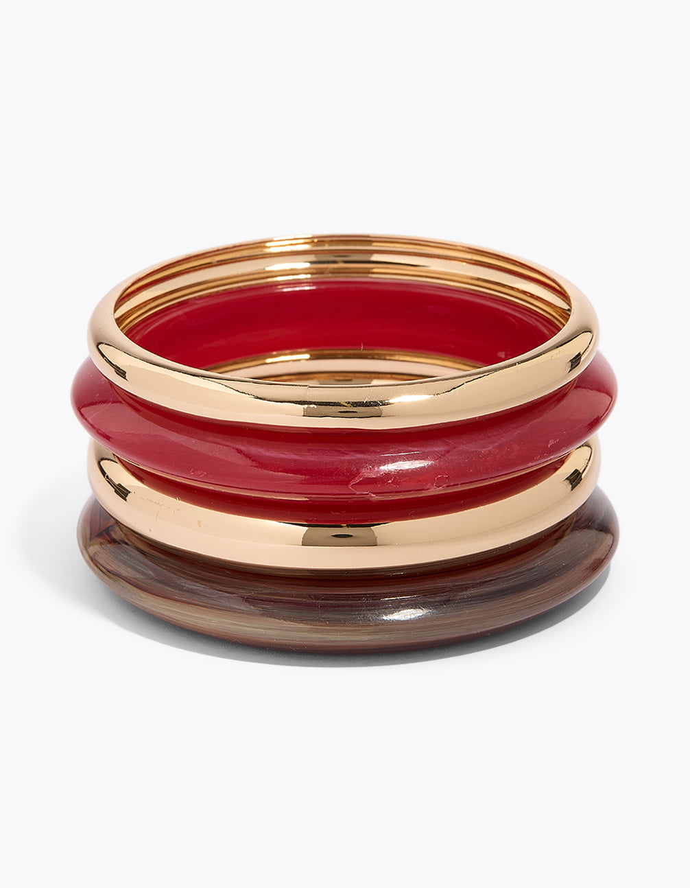 Gold & Red Acrylic Bangles 4-Pack