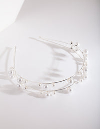 Silver Pearl Double Row Headband - link has visual effect only
