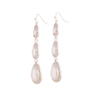 Silver White Graduating Pearl Drop Earring - link has visual effect only