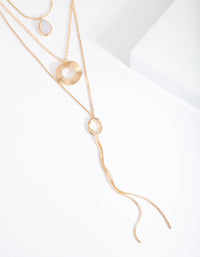 Gold Semi-Precious Multi Layer Necklace - link has visual effect only
