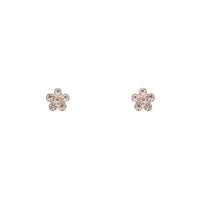 Sterling Silver Mini Diamante Flower Stud Earrings - link has visual effect only