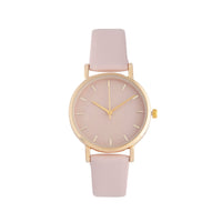 Baby Pink Gold Leatherette Strap Watch - link has visual effect only