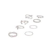 Silver Diamante Fine Mix Ring 8-Pack - link has visual effect only
