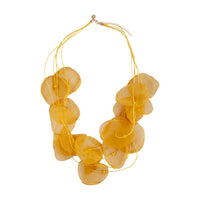 Yellow Fabric Multi Row Necklace - link has visual effect only