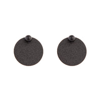 Black Textured Disc Stud Earrings - link has visual effect only