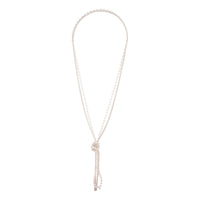 Silver Mesh & Pearlized Bead Knot Necklace - link has visual effect only