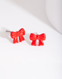 Red Bow Stud Earrings - link has visual effect only
