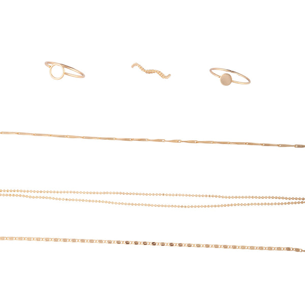 Gold Circle Ring Bracelet Pack