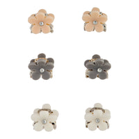 Blush White Grey Flower Diamante Hair Claw Pack - link has visual effect only