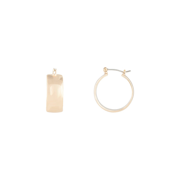 Gold Small Thick Hoop Earrings