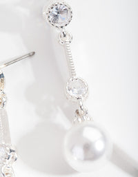 Silver Pearl Drop Earrings - link has visual effect only