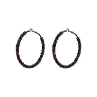 Black Flat Mesh Covered Hoop Earrings - link has visual effect only