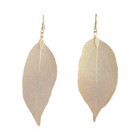 Gold Natural Leaf Earrings - link has visual effect only