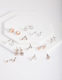 Mixed Metal Butterfly Stud Earring 12-Pack - link has visual effect only
