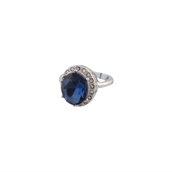 Vintage Blue Diamante Ring