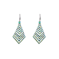 Green Reflective Diamante Drop Earrings - link has visual effect only